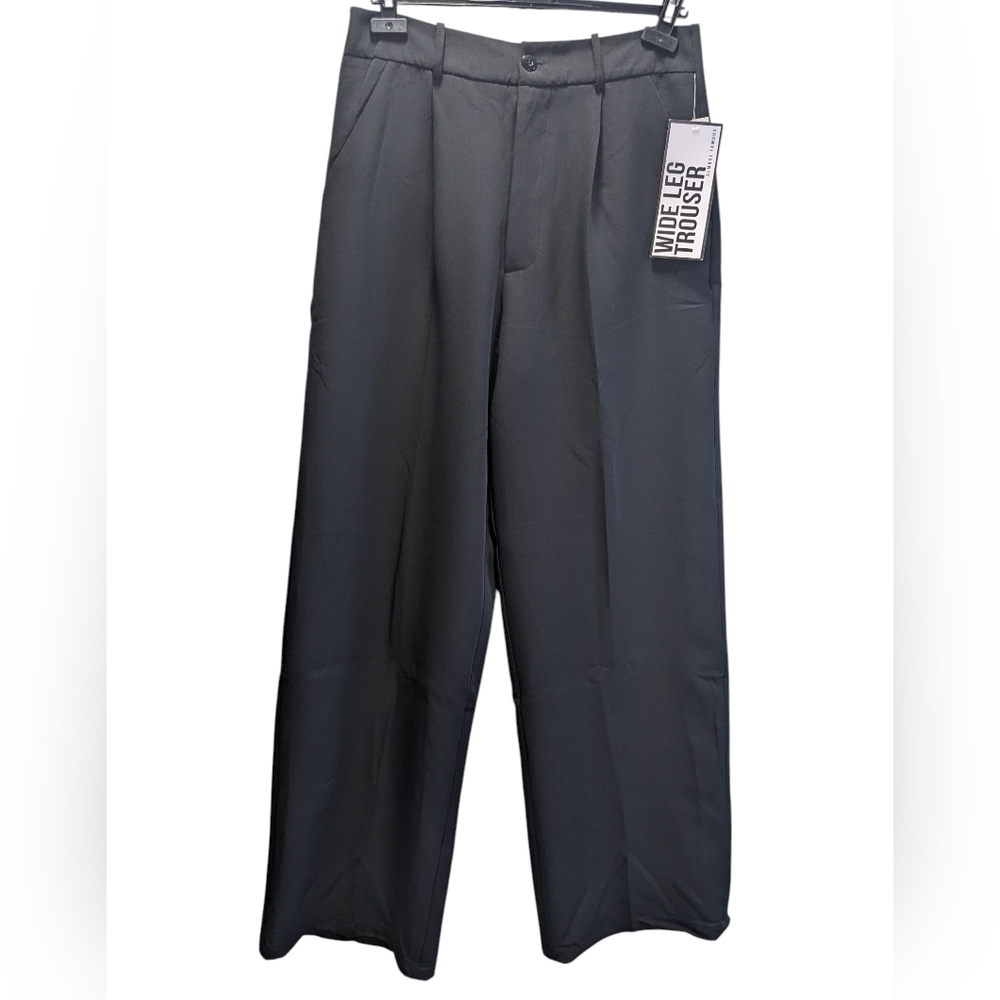 Almost Famous Black Wide Leg Pants High Rise Pleated In Front Size XL New